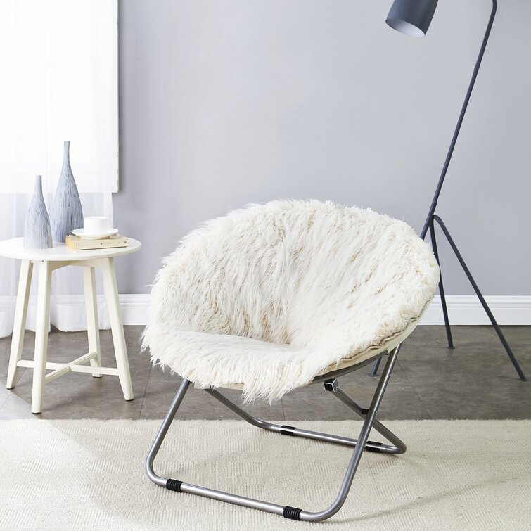 Gray faux fur papasan chair online cushion